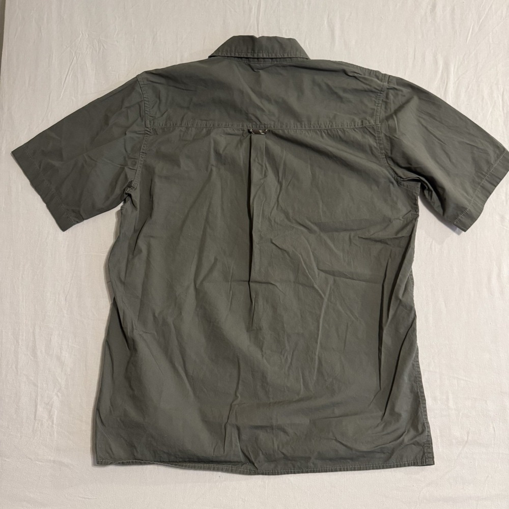 Wrangler Fishing Shirt Mens Medium Vented Short Sleeve Green Army Gray Outdoors - Picture 11 of 12